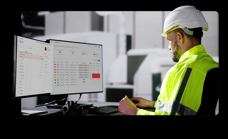 Engineer working in front of a computer
