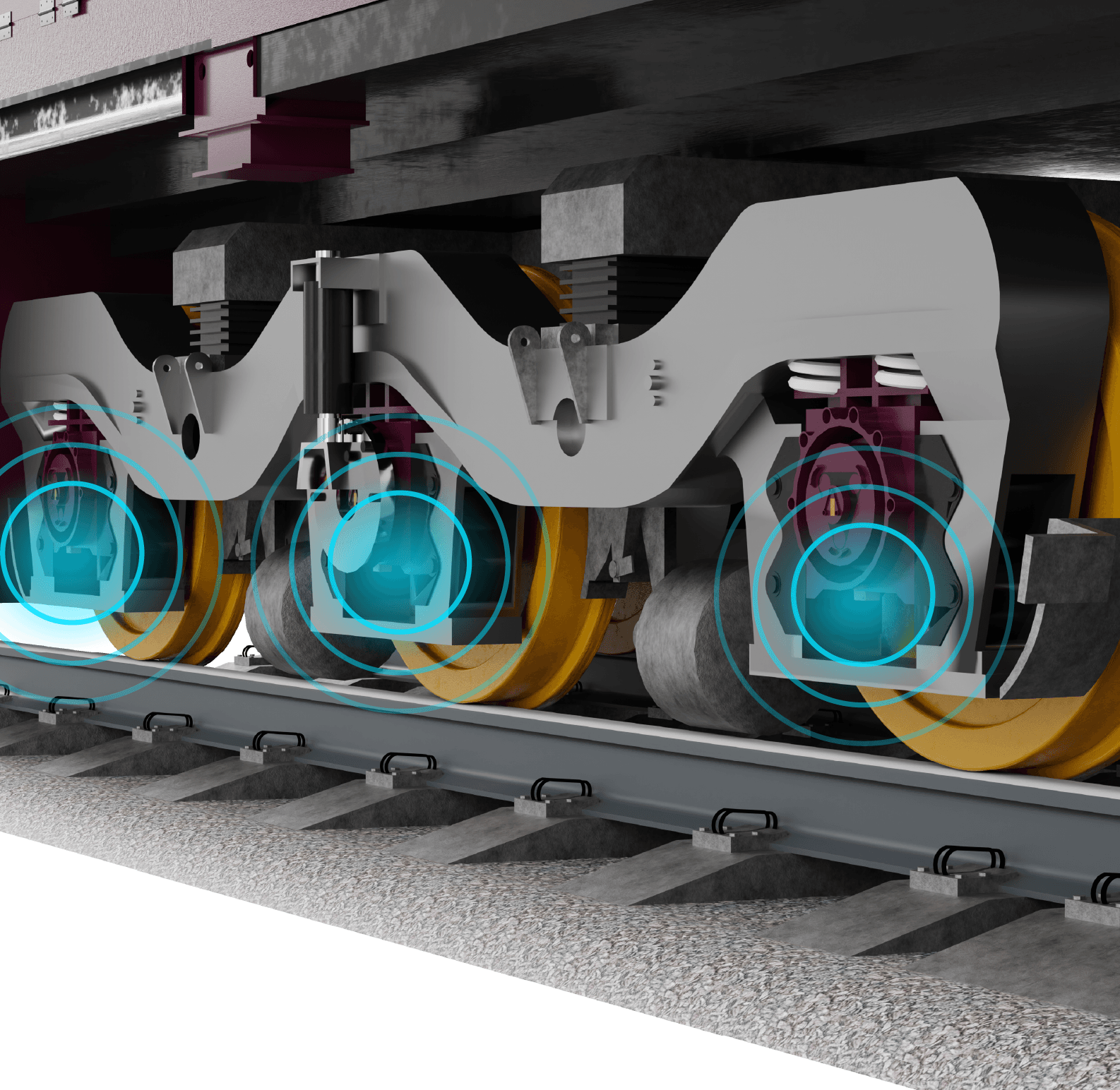 Locomotiva com sensores instalados